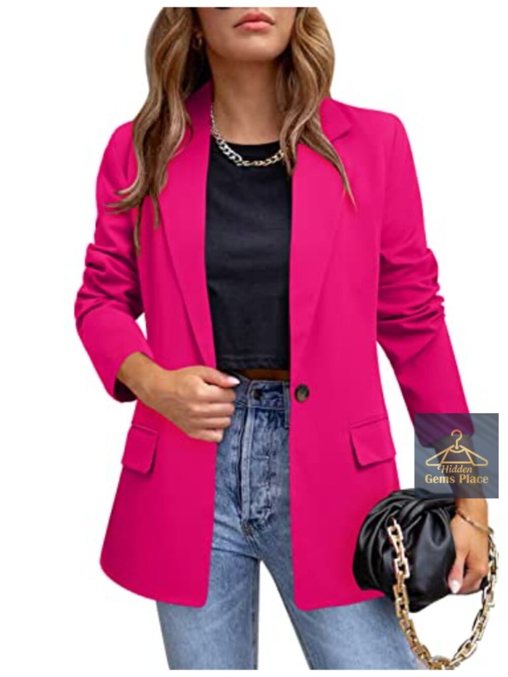 Women's Casual Blazer Jacket Long Sleeve Open Front Notch Lapel Work Office
